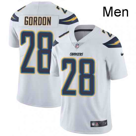 Men Nike Los Angeles Chargers 28 Melvin Gordon White Vapor Untouchable Limited Player NFL Jersey